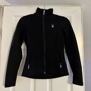 Black spyder jacket knit zip up